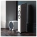 Monitor Audio Bronze 7G AMS Atmos Speakers (Pair), White - Lifestyle image, w/ Bronze 300 and subwoofer