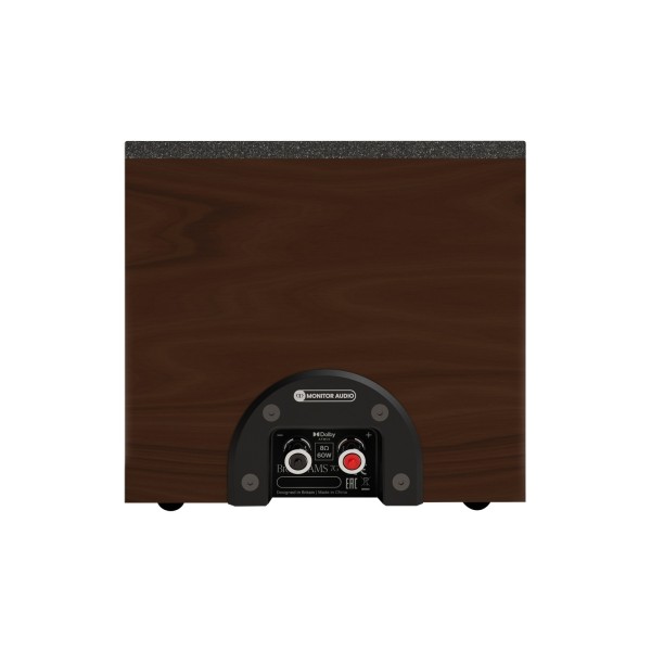 Monitor Audio Bronze 7G AMS Atmos Speakers (Pair), Walnut - Reverse and speaker cable terminal