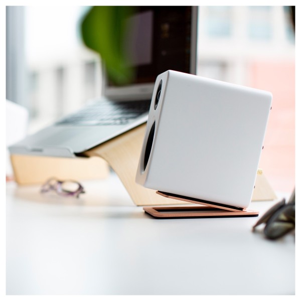 Kanto YU2 Powered Desktop Speakers, Matte White - Lifestyle 3