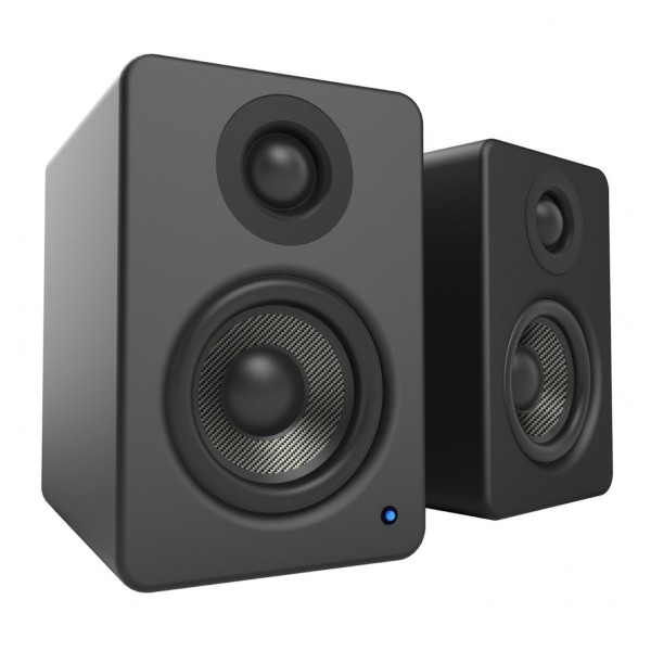 Kanto YU2 Powered Desktop Speakers, Matte Black - Angled