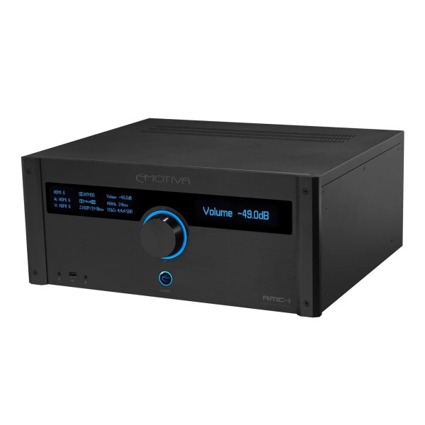 Emotiva RMC1+ 16 Channel AV Processor, Black - High, angled view