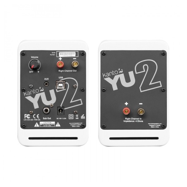 YU2 Speakers, Matte White - Rear