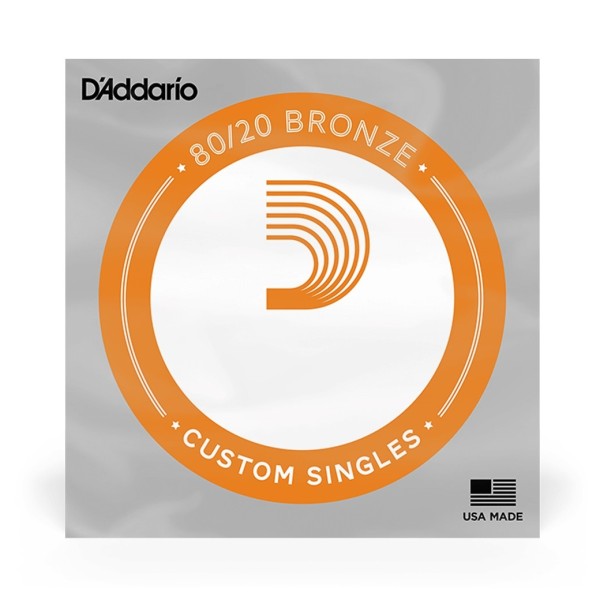 D'Addario BW026 80/20 Bronze Wound Single String, 26