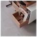 Norstone Oslo Vinyl 800 Cabinet, Black Satin / Walnut - drawer angle 
