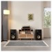 Norstone Oslo Vinyl 800 Cabinet, Black Satin / Walnut - lifestyle 1 