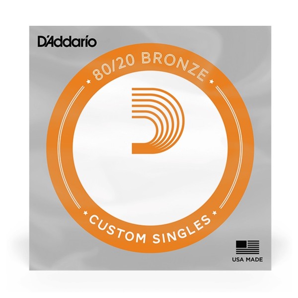 D'Addario BW042 80/20 Bronze Wound Single String, 42