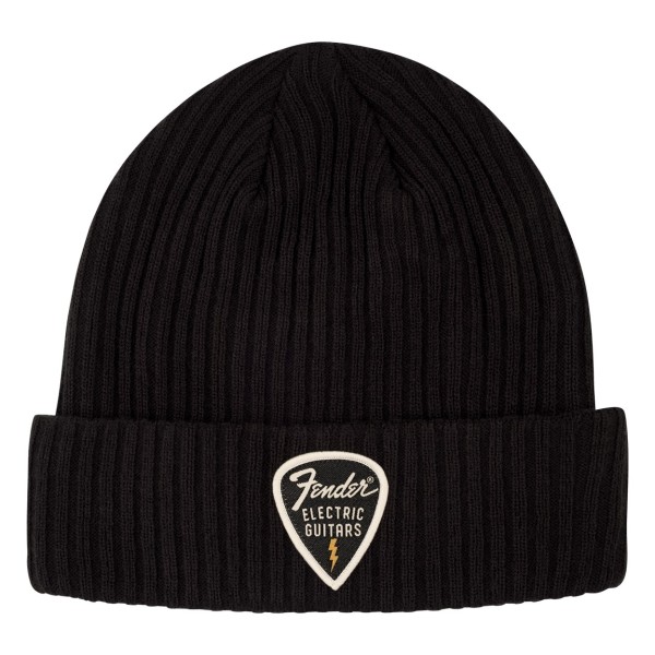 Fender Pick Patch Ribbed Beanie, Black