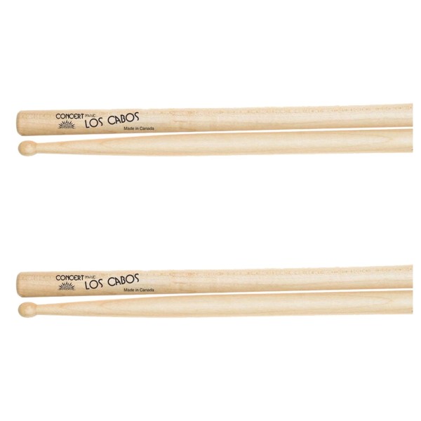 Los Cabos Concert Maple Wood Tip Drumsticks, 2 Pair Pack