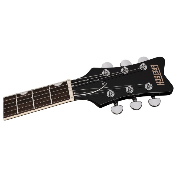 Grestch Streamliner Jet Club LRL, Jet Black  - headstock 