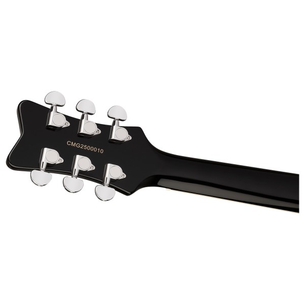 Grestch Streamliner Jet Club LRL, Jet Black  - headstock back 