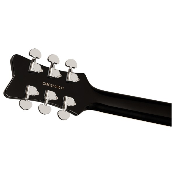 Grestch Streamliner Jet 1 Pickup LRL, Jet Black - headstock back 