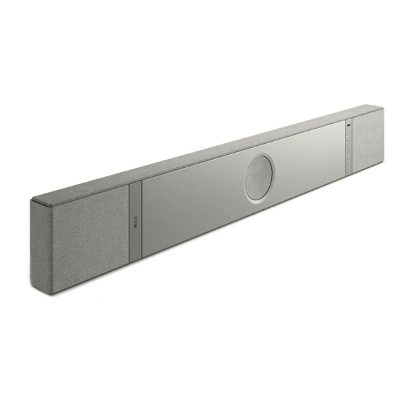 KEF XIO Soundbar, Silver Grey - face right