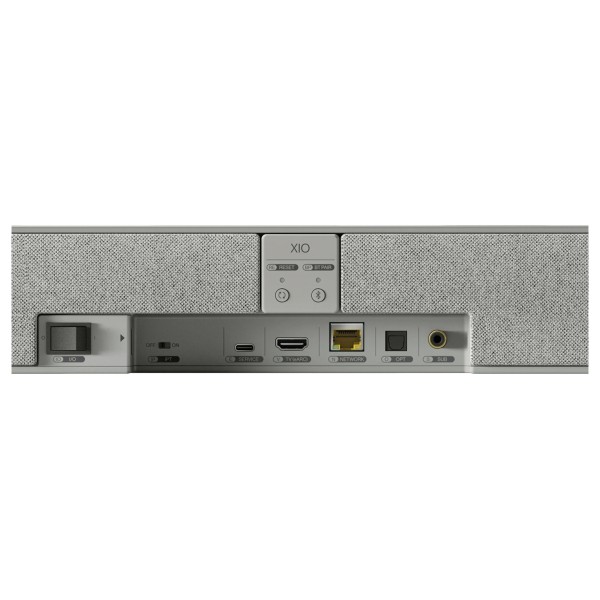 KEF XIO Soundbar, Silver Grey - rear connections 