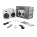 Kanto YU6 Powered Bookshelf Speakers, Matte White - With Accessories