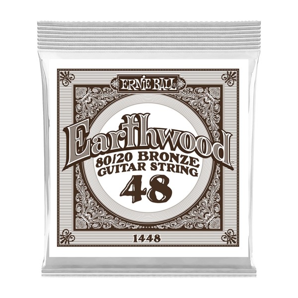 Ernie Ball 1448 Earthwood 80/20 Bronze Acoustic Single String, 48