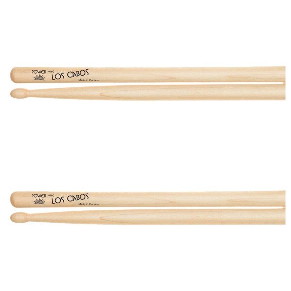 Los Cabos Power Maple Wood Tip Drumsticks, 2 Pair Pack