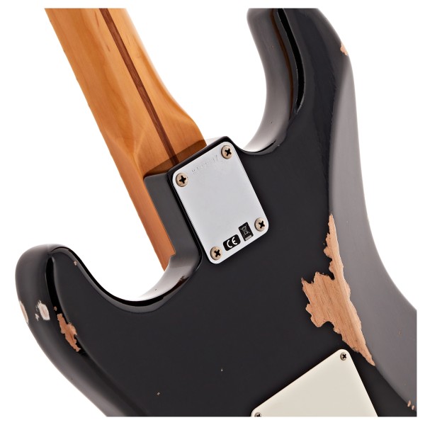 Fender Custom Shop 1956 Stratocaster HSS Relic, Super Faded Aged Black - body back 