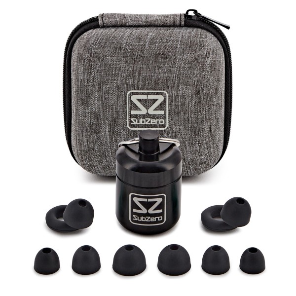 SubZero Pro Concert Earplugs with Case, Black