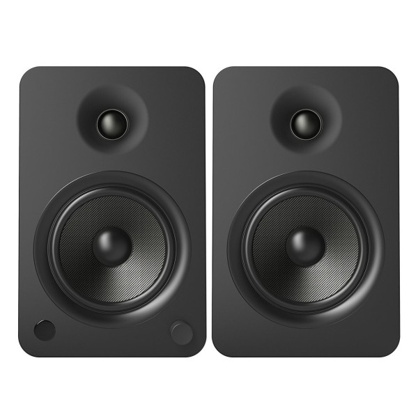 Kanto YU6 Powered Bookshelf Speakers, Matte Black - Front