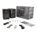 YU6 Bookshelf Speakers, Matte Black - With Accessories
