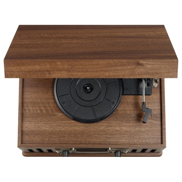 Crosley Musician 8-in-1 Turntable, CD Player and Cassette, Walnut - Top