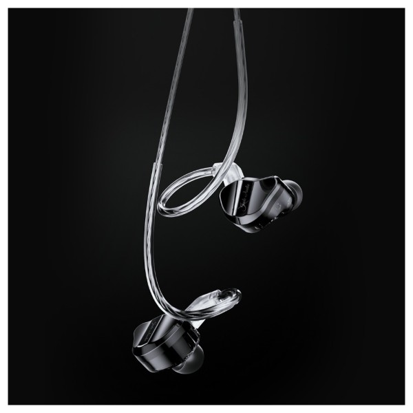 FiiO JD1 In-Ear Earphones, Black - Beauty image, hanging down