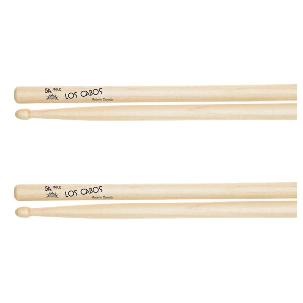 Los Cabos 5A Maple Wood Tip Drumsticks, 2 Pair Pack