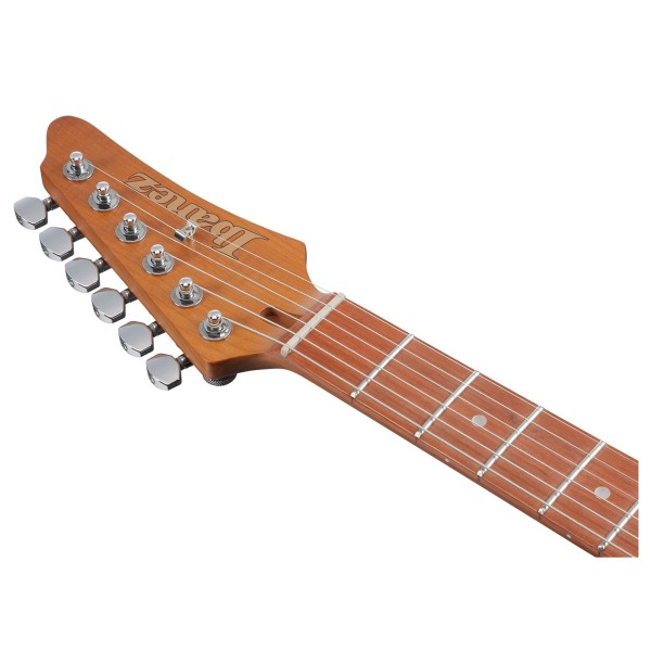 Ibanez AZ24S1F, Transparent Turquoise Burst headstock 