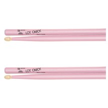 Los Cabos 5B Pink Hickory Wood Tip Drumsticks, 2 Pair Pack