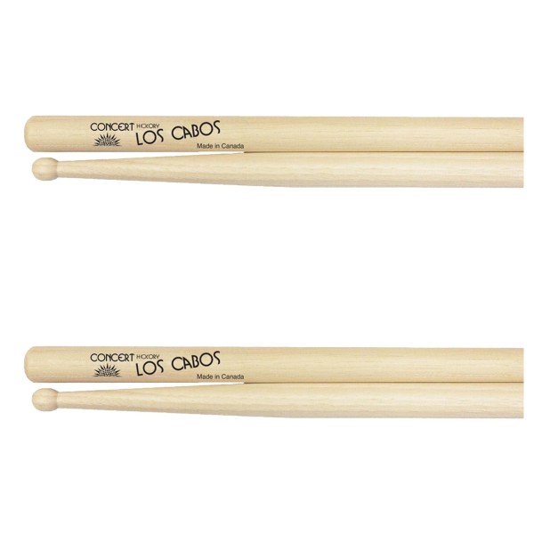 Los Cabos Concert Hickory Wood Tip Drumsticks, 2 Pair Pack