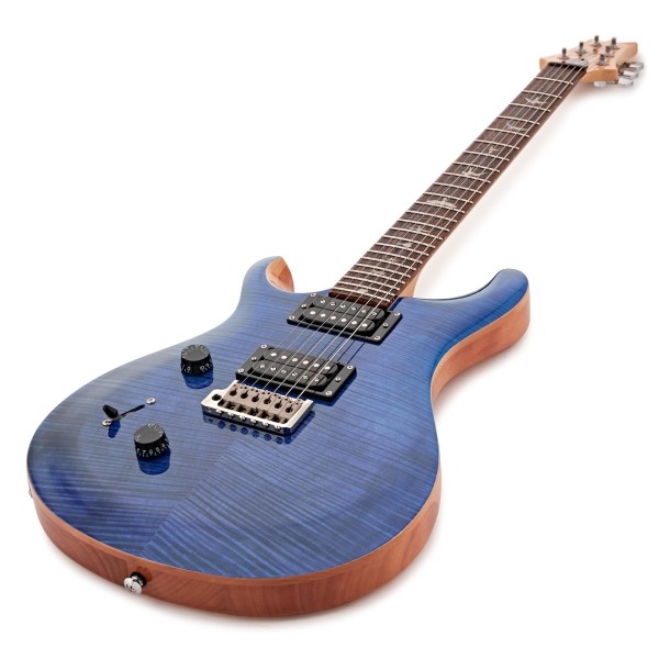 PRS SE Custom 24 Left Handed Violin Top Carve, Faded Blue - Angle