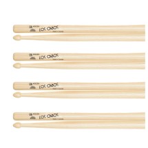 Los Cabos 2B Hickory Wood Tip Drumsticks, 4 Pair Pack