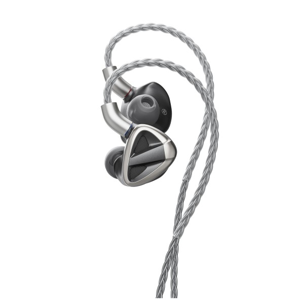 FiiO FH19 Flagship Hybrid IEMs with 2 Dynamic and 6 BA Drivers, Black - side profile 
