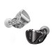 FiiO JH5 Hybrid In-Ear Earphones, Black and Silver - Up-close