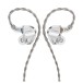 FiiO JH5 Hybrid In-Ear Earphones, Silver - Left and right, rear view