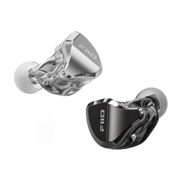 FiiO JH5 Hybrid In-Ear Earphones, Silver and Black - Ear pieces