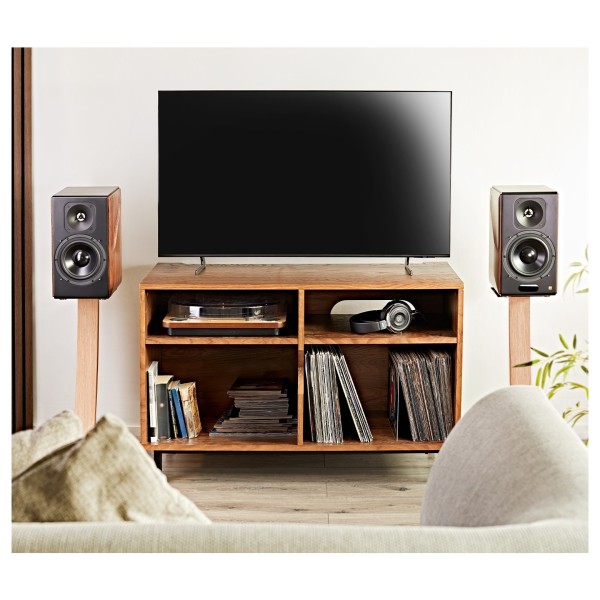 Edifier S3000MKII Hi-Res Wireless Bluetooth Bookshelf Speakers (Pair), Brown - lifestyle