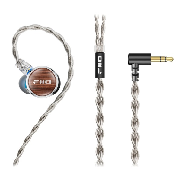 FiiO FP3 In-Ear Monitors, Black Walnut - Earphone, splitter, cable, and 3.5mm audio jack
