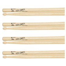 Los Cabos 5B Hickory Wood Tip Drumsticks, 4 Pair Pack