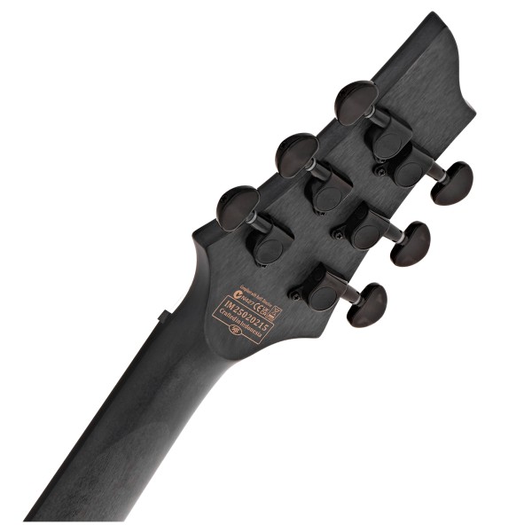 Schecter Omen Elite-6, See Thru Black Gear4music Exclusive - headstock back 