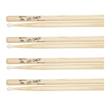 Los Cabos 5B Hickory Nylon Tip Drumsticks, 4 Pair Pack