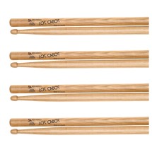 Los Cabos 5A Red Hickory Wood Tip Drumsticks, 4 Pair Pack