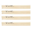 Los Cabos Pałki perkusyjne 7A Hickory Wood Tip, zestaw 4 par