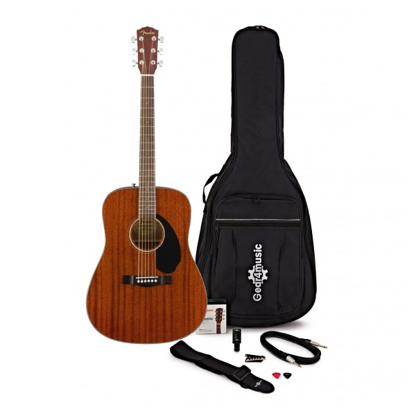 Fender CD-60S Dreadnought Acústica Caoba y Set de Accesorios