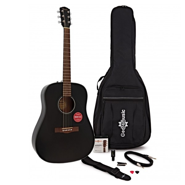 Fender CD-60 V3 Acoustic Guitar, Black with Accessory Pack - main 