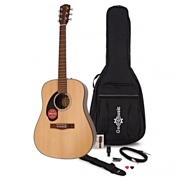 Fender CD-60S Left Handed Acoustic, Natural w Accessory Pack - main 
