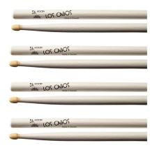 Los Cabos 5A White Dip Hickory Wood Tip, 4 Pair Pack