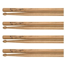 Los Cabos 2B Red Hickory Wood Tip Drumsticks, 4 Pair Pack