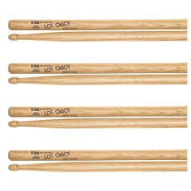 Los Cabos 55AB Red Hickory Wood Tip Drumsticks, 4 Pair Pack