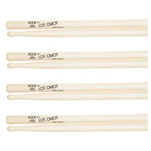 Los Cabos Rock Maple Wood Tip Drumsticks, 4 Pair Pack